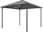 Cenador con tejado aluminio 3x3 m negro Vidaxl