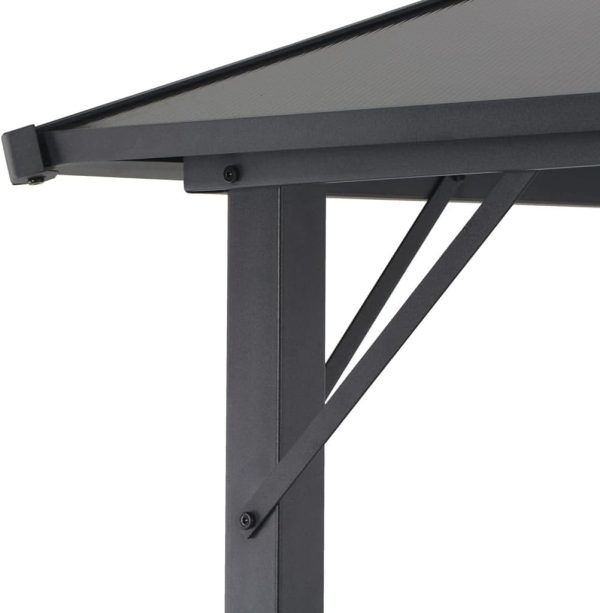 Cenador con tejado aluminio 3x3 m negro Vidaxl - Image 3
