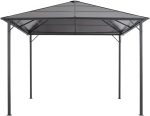 Cenador con tejado aluminio 3x3 m negro Vidaxl - Image 5