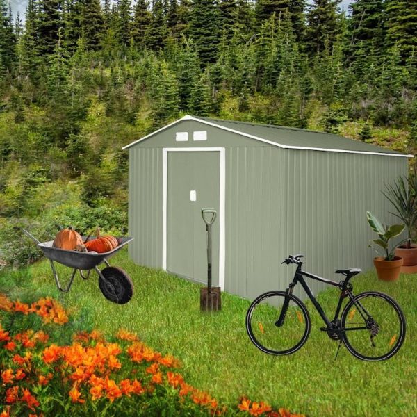 HATTORO S300 gereedschapsschuur tuinhuis schuur 15 m³ groen – Image 3