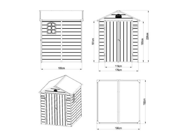 Resin garden shed CESIO - Grey - 3.65 m² - Imagen 8