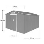 HATTORO S300 gereedschapsschuur tuinhuis schuur 15 m³ grijs – Image 5