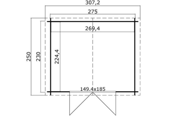 Log cabin Norah - 275x230cm - 28mm - Afbeelding 3