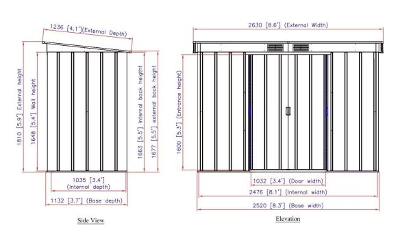 Duramax ECO Pent 8x4 Metalen Tuinhuis – Bild 2