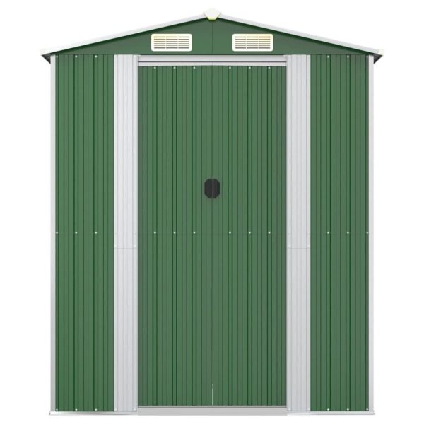 Caseta de jardín de acero galvanizado verde 192x523x223 cm - Cobertizos – Bild 4