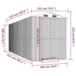 Caseta de jardín de acero galvanizado verde 192x523x223 cm - Cobertizos – Bild 5