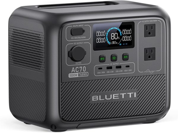 Generador eléctrico BLUETTI AC70 (1000w/768wh) con Panel solar - Image 1