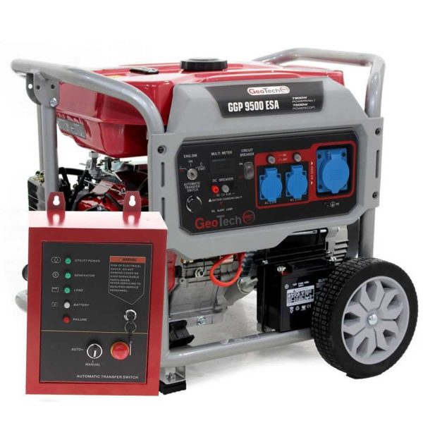 GeoTech PRO GGP 9500 ESA Generador de corriente con ruedas y AVR arranque eléctrico 7.9 kW - Afbeelding 1