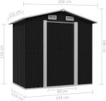 Garden Storage Shed Anthracite Steel 204x132x186 Cm - Afbeelding 4