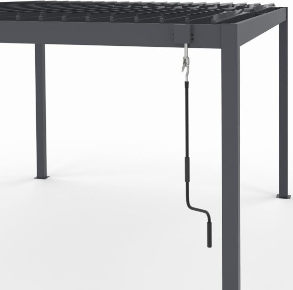 Pérgola con lamas orientables en gris antracita- IDMarket - Afbeelding 2