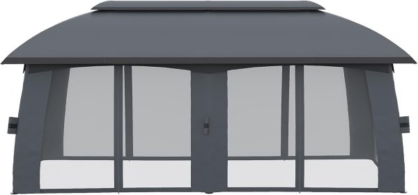Outsunny Cenador de jardín Gazebo Exterior con Doble Techo y - Imagen 8