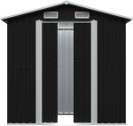 Garden Storage Shed Anthracite Steel 204x132x186 Cm - Afbeelding 2