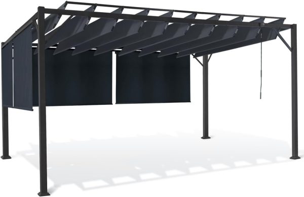Pérgola luxe con lamas orientables cefalu 3x3 my 4 toldos gris antracita - Imagen 1