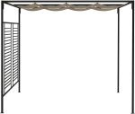 Cenador con toldo retráctil 3x4x2,3 m Taupe 180 g/m² - Image 5