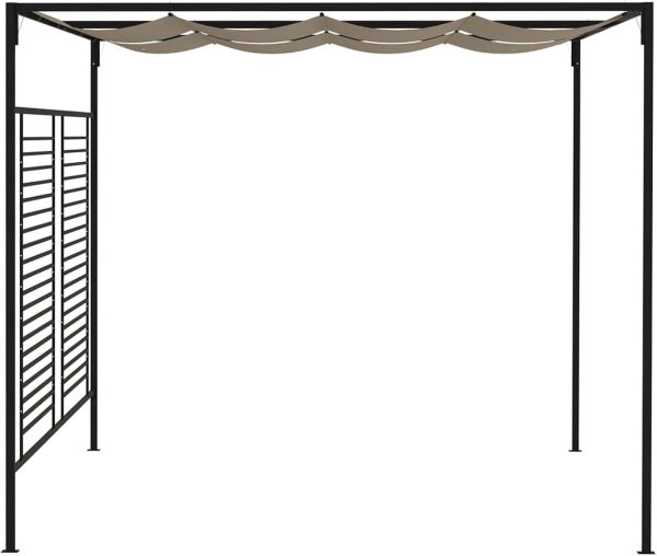 Cenador con toldo retráctil 3x4x2,3 m Taupe 180 g/m² - Imagen 5
