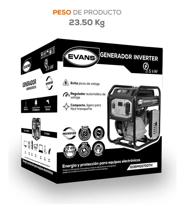 Generador inverter pequeño silencioso 3.5 Kw VINCO 60157 – Image 2