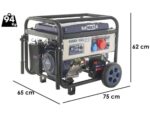 BullMach AMBRA 9500 E-3 Generador de corriente a gasolina con ruedas y AVR 7.5 kW – Image 2