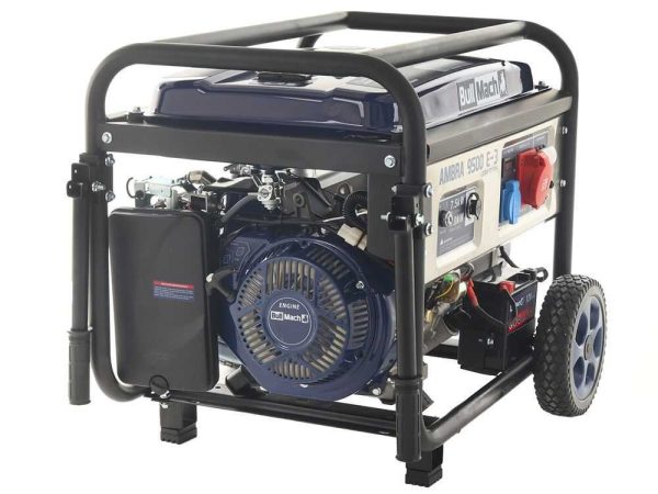 BullMach AMBRA 9500 E-3 Generador de corriente a gasolina con ruedas y AVR 7.5 kW – Image 4