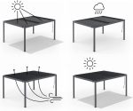 Pérgola con lamas orientables en gris antracita- IDMarket - Afbeelding 5