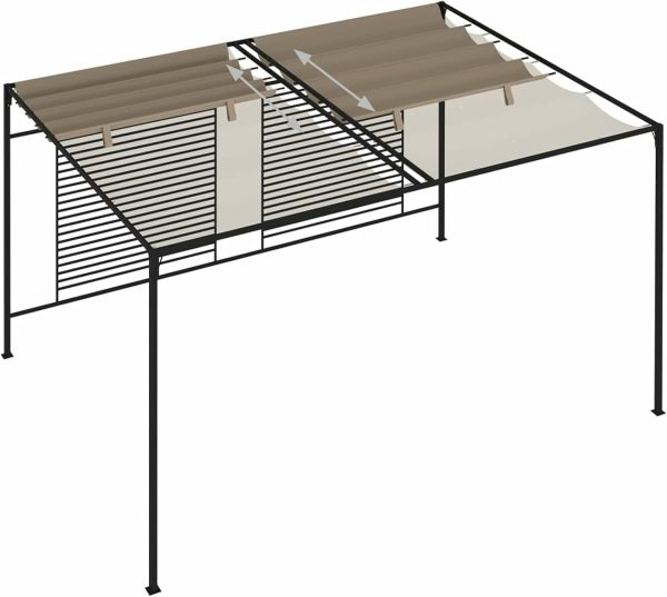 Cenador con toldo retráctil 3x4x2,3 m Taupe 180 g/m² - Imagen 3