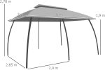 Outsunny Cenador de jardín Gazebo Exterior con Doble Techo y - Imagen 3