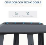 Outsunny Cenador de jardín Gazebo Exterior con Doble Techo y - Imagen 5