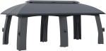 Outsunny Cenador de jardín Gazebo Exterior con Doble Techo y