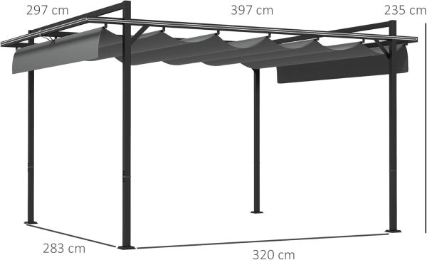 Pérgola Outsunny 297x397x235 cm - Afbeelding 2