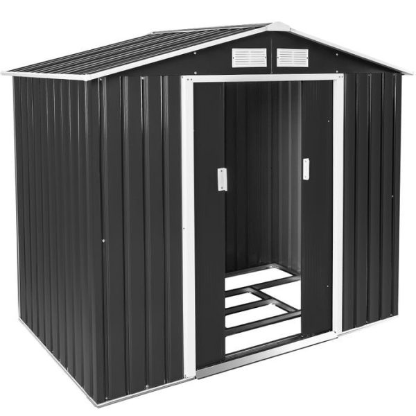 cobertizo para jardín gris/blanco – Image 1