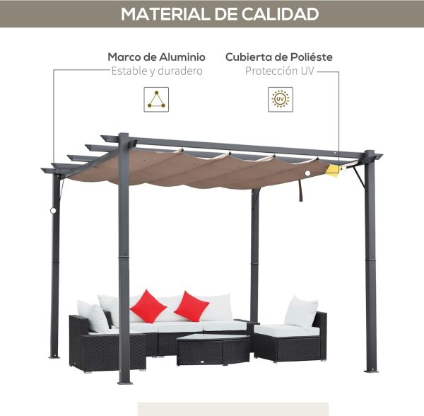 Outsunny Cenador de Jardín aluminio - Imagen 6
