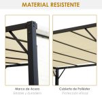 Pérgola Outsunny 295x295x226 cm crema - Image 5