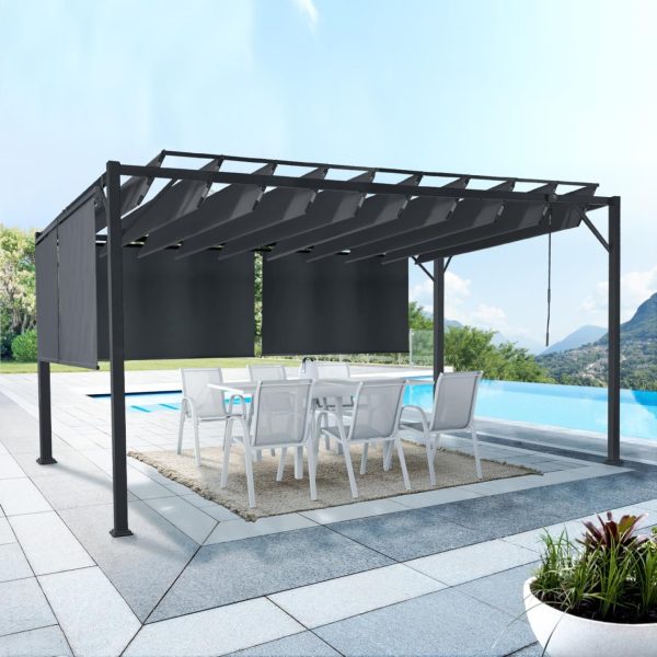 Pérgola luxe con lamas orientables cefalu 3x3 my 4 toldos gris antracita - Imagen 6