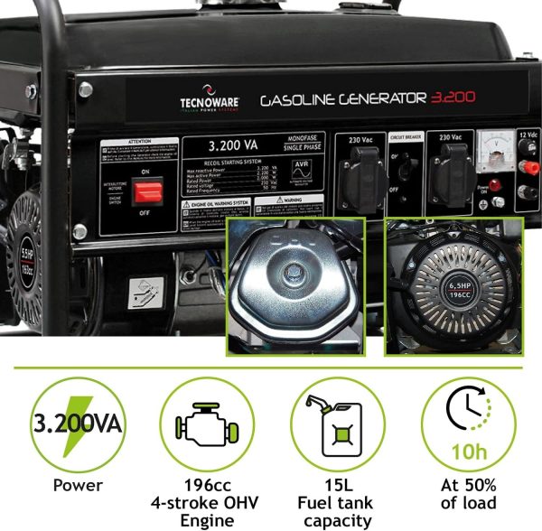 Generador Eléctrico 3200VA Tecnoware – Bild 2