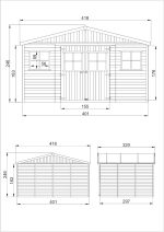 Tuinhuisje Houten schuur Blokhut Prieel 4x3m 35mm geïmpregneerd - Imagen 4