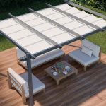 Gazebo con techo de lamas 3x4 m Tejido color crema y aluminio - Imagen 3