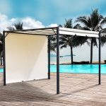 Pérgola Outsunny 295x295x226 cm crema - Image 4