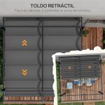 Pérgola Outsunny 297x397x235 cm - Afbeelding 5