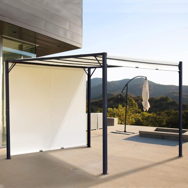 Pérgola Outsunny 295x295x226 cm crema - Image 6