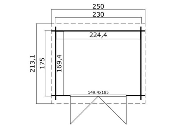 Blokhut Indi 230x175cm - 28mm – Image 2