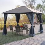 Outsunny Cenador de jardín con techo rígido de policarbonato - Imagen 6