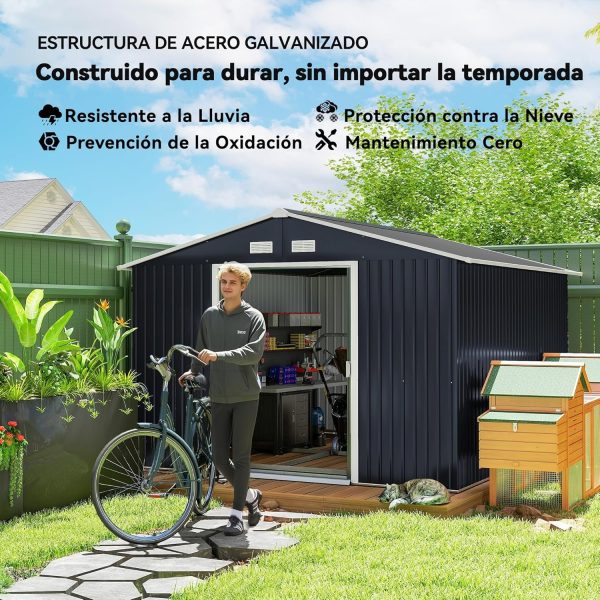 Outsunny Cobertizo de Jardín 277x322x192 cm - Image 2