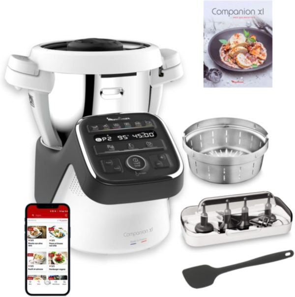 Moulinex Companion XL HF80C8 Food Processor 3 L 12 Programmes Quiet with Recipe Book App 6 Accessories - Afbeelding 1