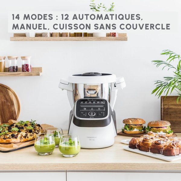 Moulinex Companion XL HF80C8 Food Processor 3 L 12 Programmes Quiet with Recipe Book App 6 Accessories - Afbeelding 2