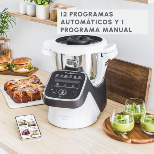 Moulinex Companion XL HF80C8 Food Processor 3 L 12 Programmes Quiet with Recipe Book App 6 Accessories - Afbeelding 3