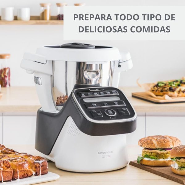 Moulinex Companion XL HF80C8 Food Processor 3 L 12 Programmes Quiet with Recipe Book App 6 Accessories - Afbeelding 4