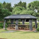 Outsunny Cenador de jardín Gazebo Exterior con Doble Techo y - Imagen 6