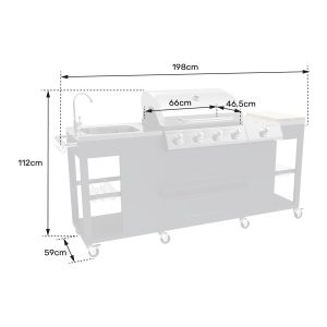 Cocina exterior TEXAS 4+1 quemadores - Afbeelding 4