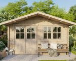 Tuinhuisje Houten schuurtje Gereedschapshuisje Blokhut 4x4m 28mm - Imagen 6