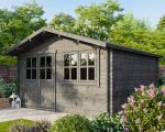 Tuinhuisje Houten schuurtje Gereedschapshuisje Blokhut 4x4m 28mm - Imagen 5
