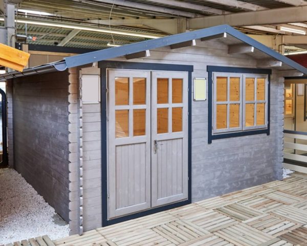 Tuinhuisje Houten schuurtje Gereedschapshuisje Blokhut 4x4m 28mm - Imagen 7